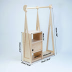 Montessori Wardrobe with Storage – Natural