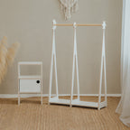 Montessori Wardrobe with Storage – White