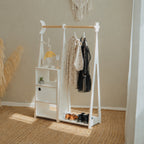 Montessori Wardrobe with Storage – White